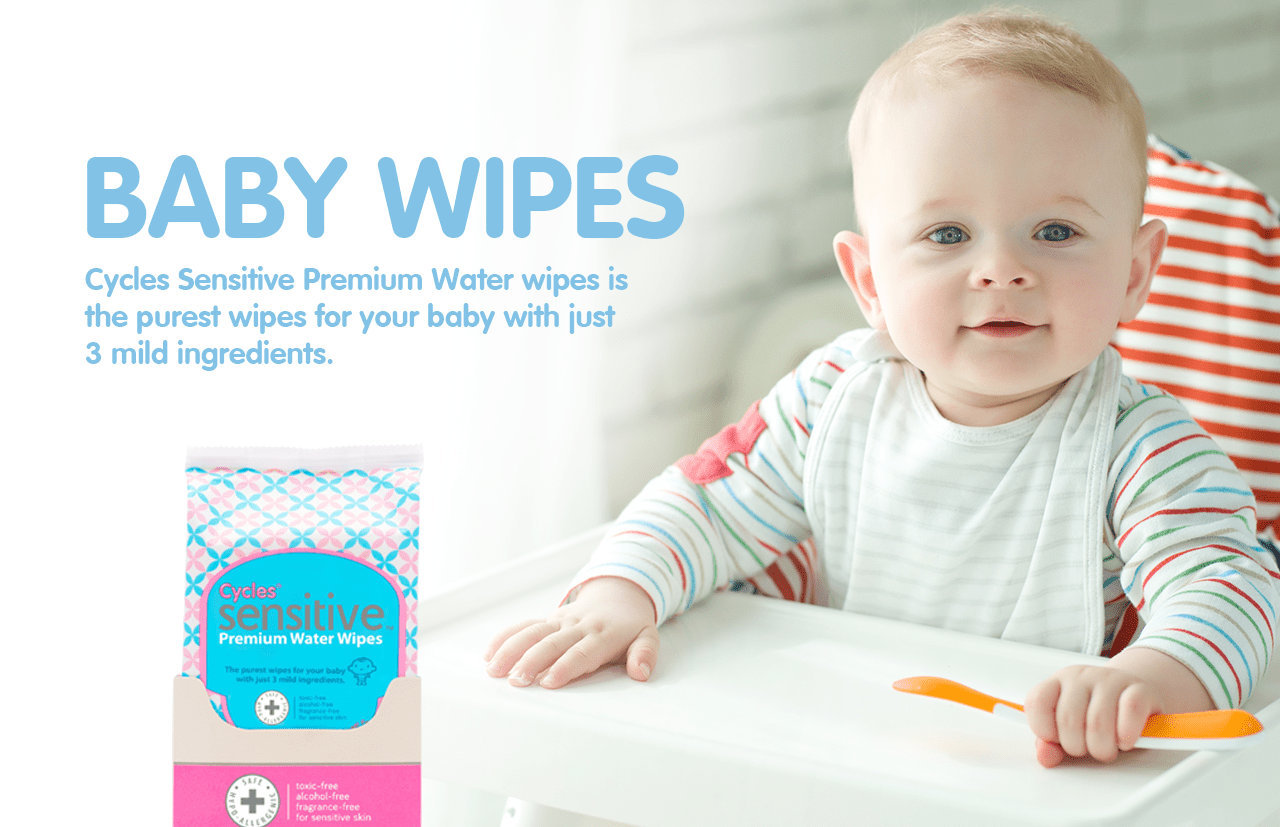 Cycles Sensitive Premium Baby Water Wipes
