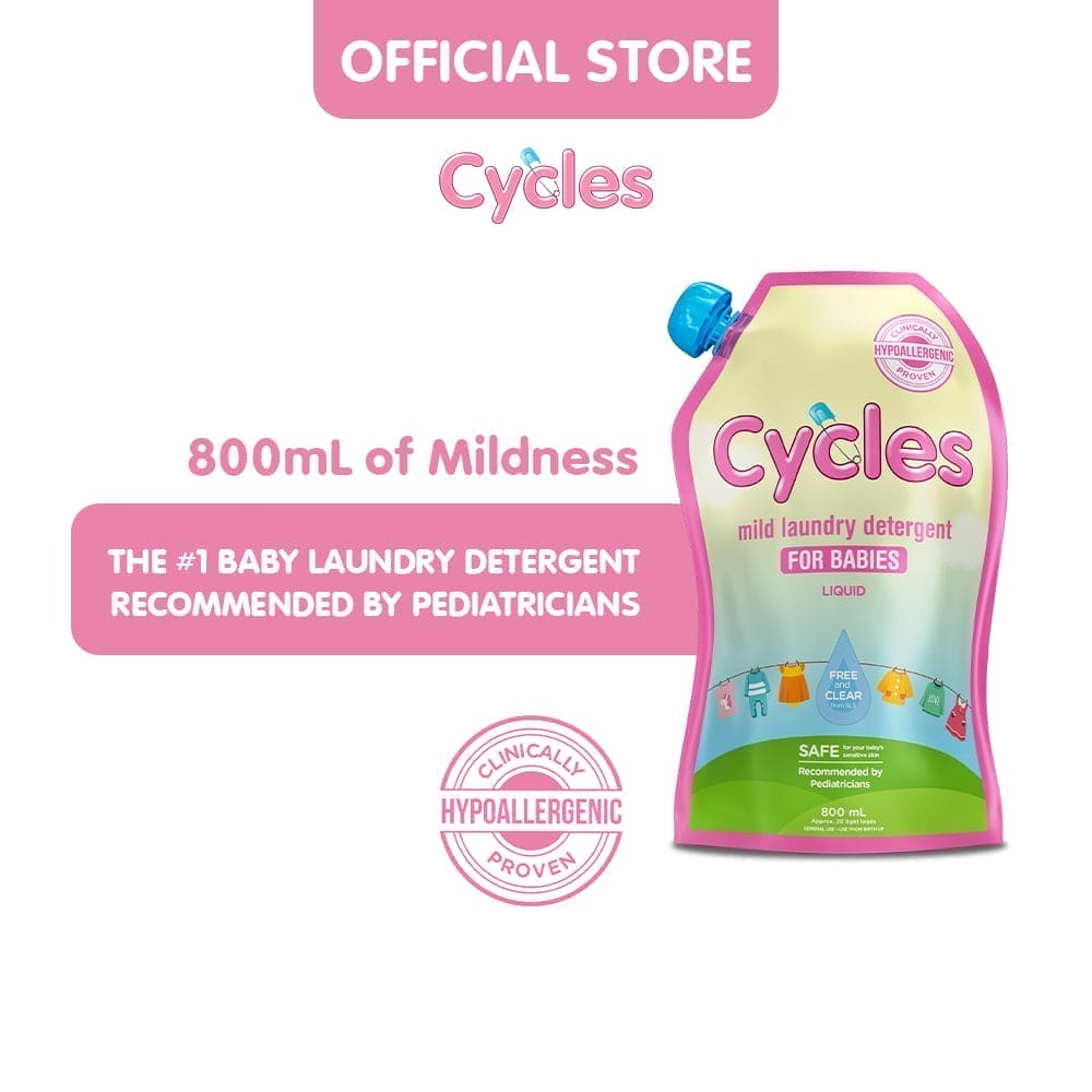 Cycles Mild Laundry Liquid Detergent 800mL Refill Pack