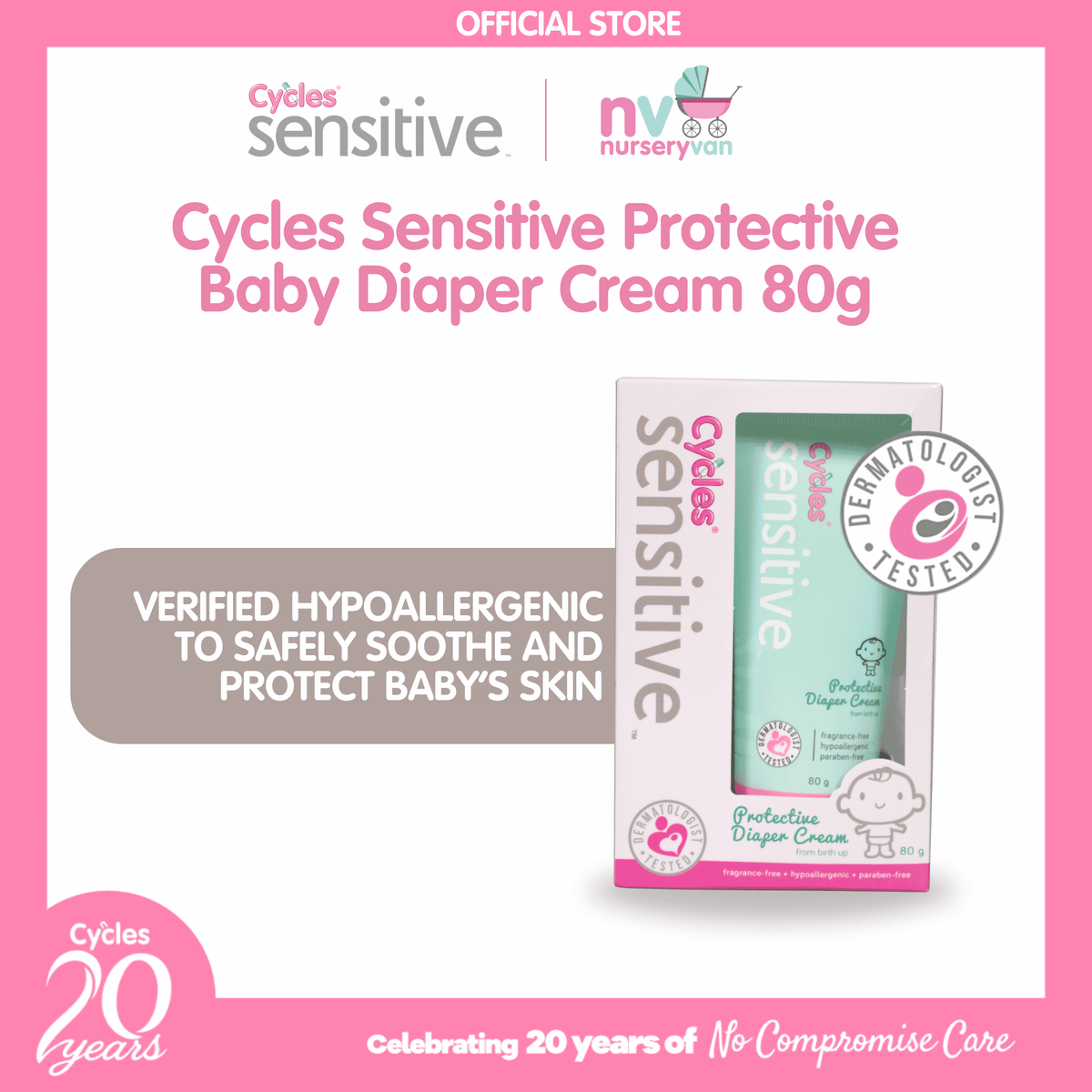 Cycles Sensitive Protective Diaper Cream 80g