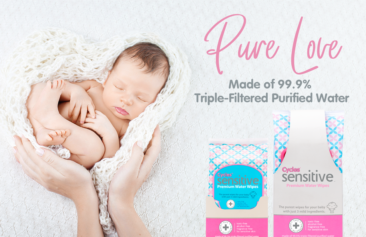 Cycles Sensitive Pemium Water Wipes For Baby